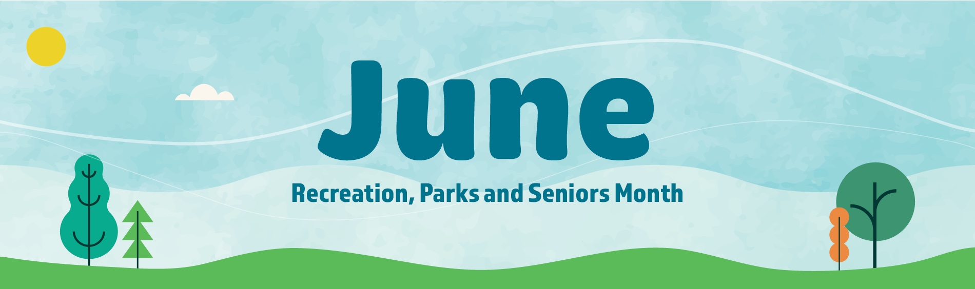 Virtual trees and grass for June is Recreation, Parks and Seniors Month