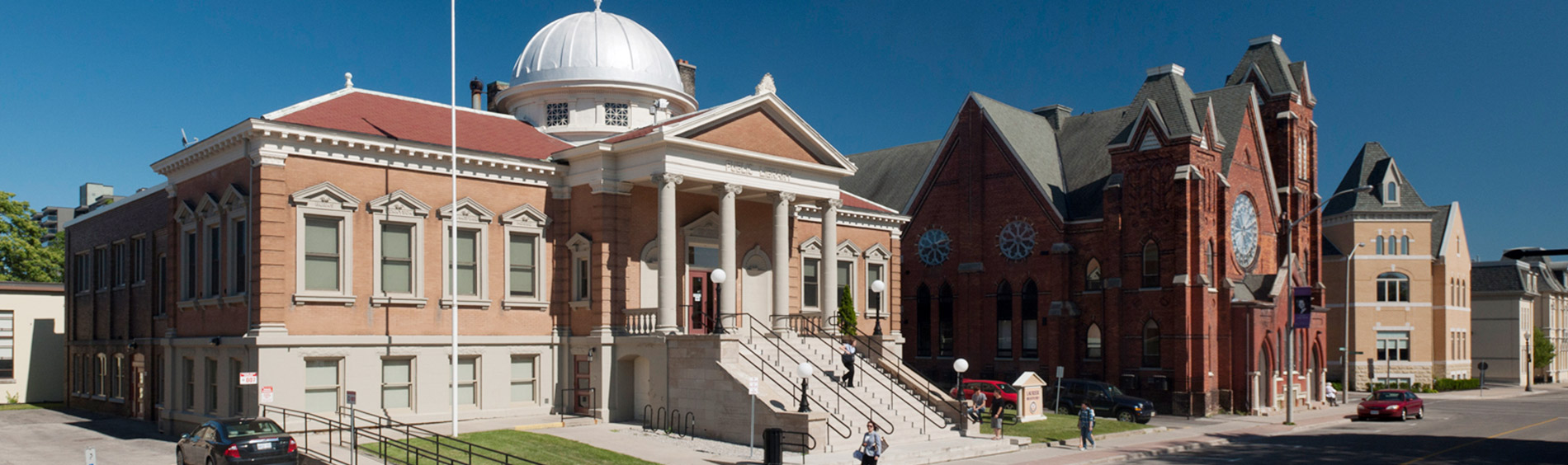 view of church and heritage buildings