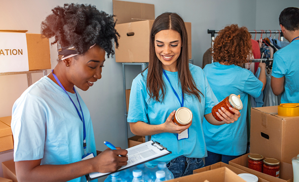 Volunteers at an event