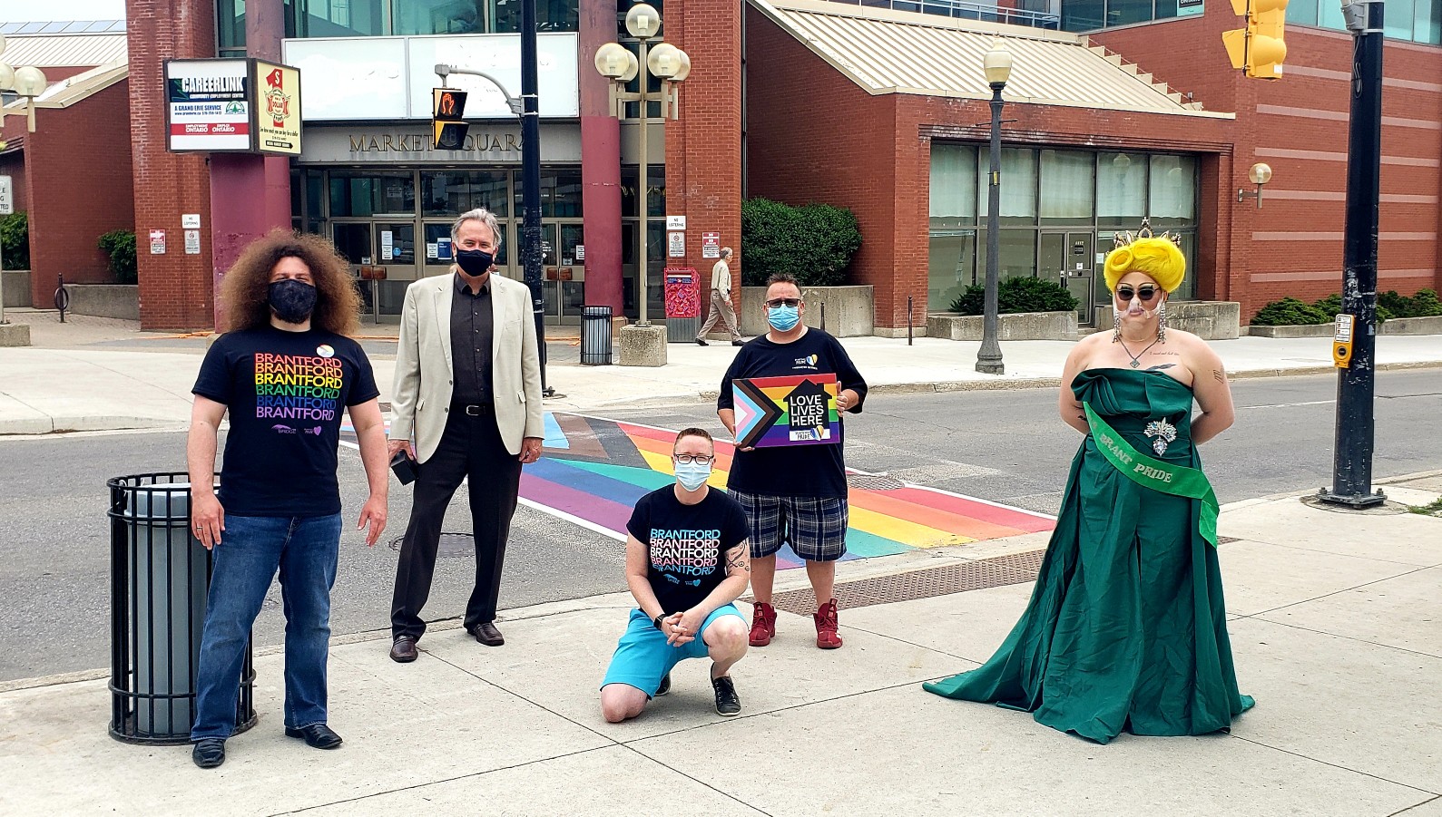 rainbow crosswalk unveiling downtown 