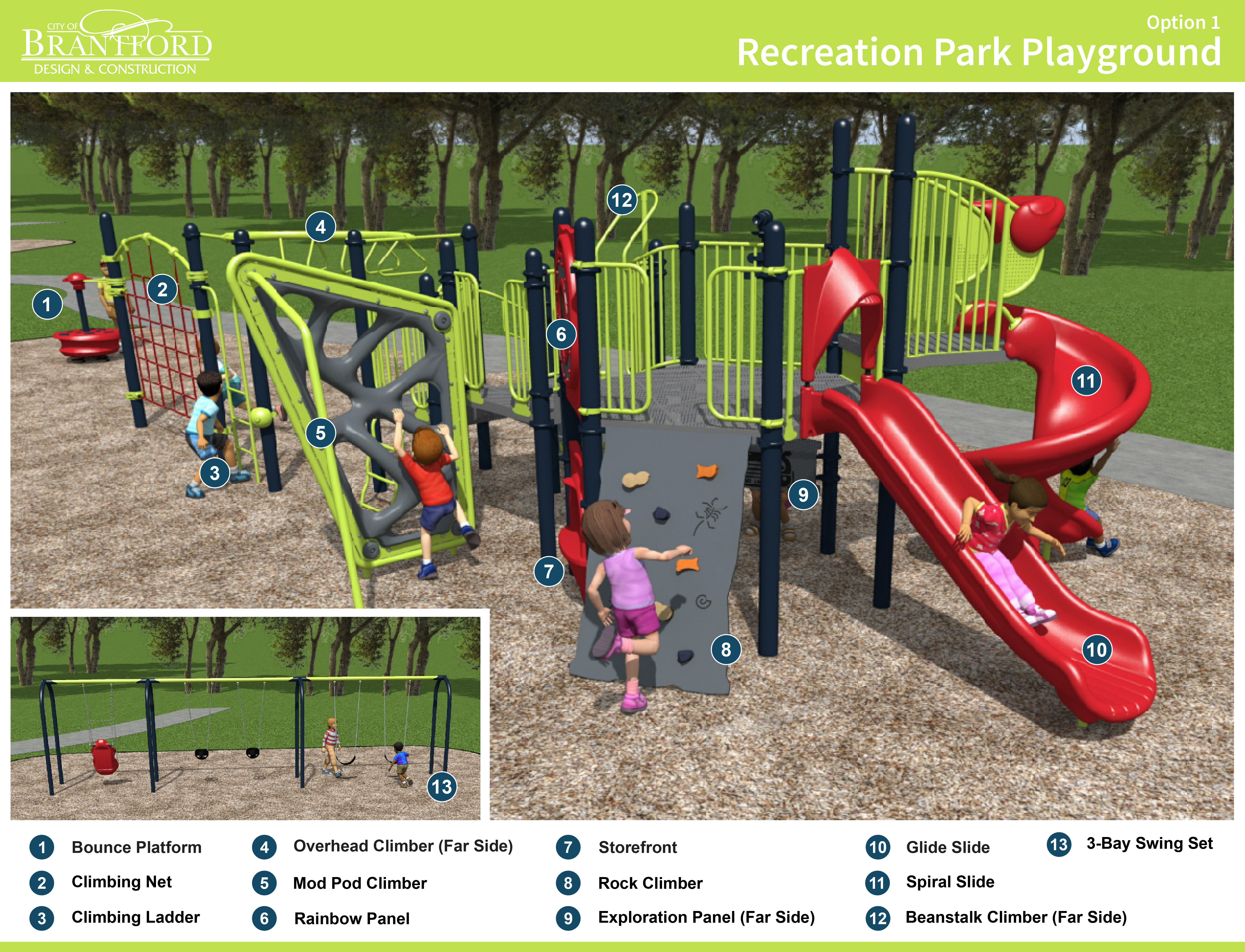 Winning concept drawing for Recreation Park playground