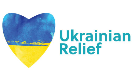 Blue and yellow heart Ukrainian Relief