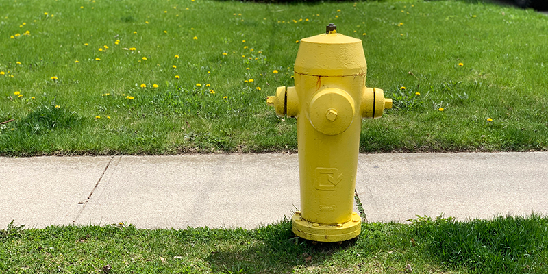 Yellow fire hydrant