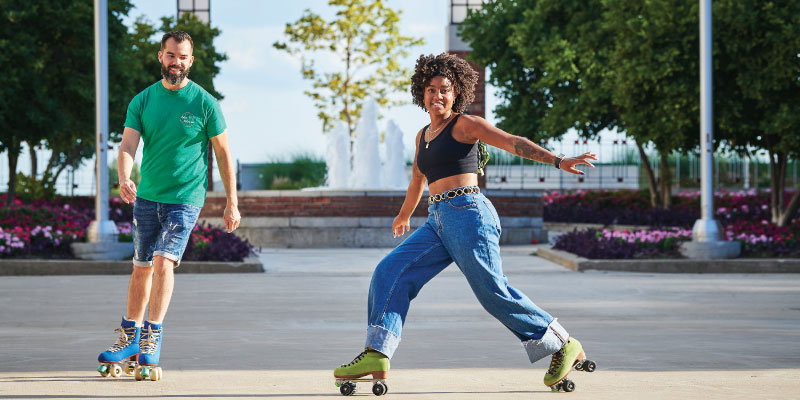 People roller skating