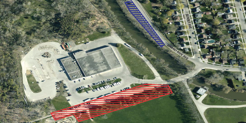 Map overview of the area with parking locations for closure and temporary lots