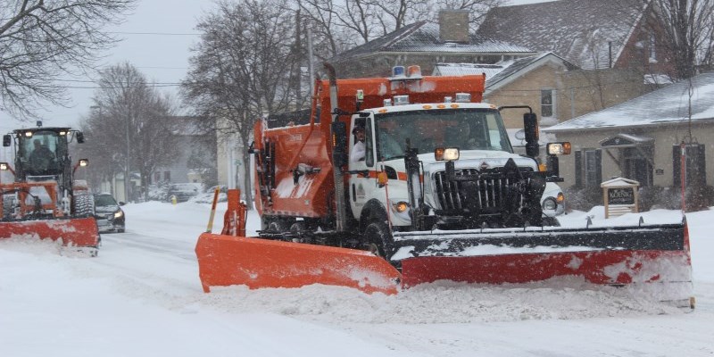 Brantford snow plow removing snow