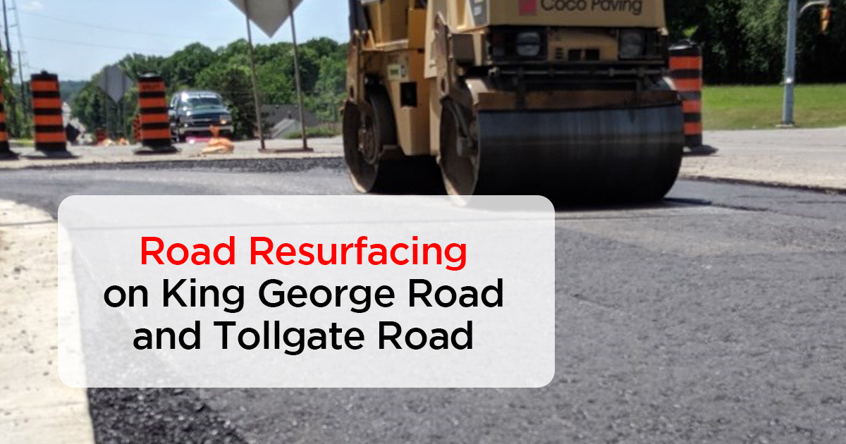 Road resurfacing construction work