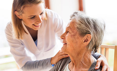 Picture of senior woman with caregiver