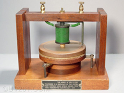 Alexander Graham Bell's first telephoe known as the Gallows Frame