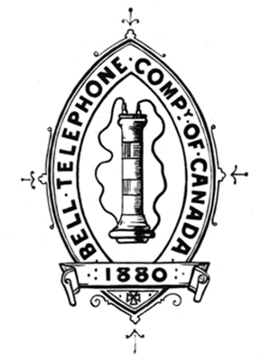 The first logo of the Bell Telephone Company of Canada, 1880