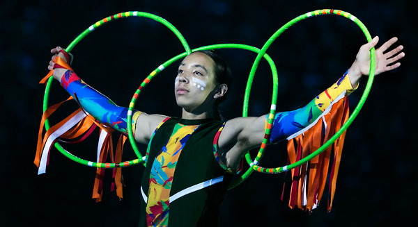 A hoop dancer