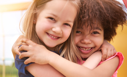 Children hugging