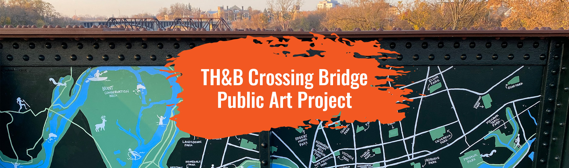 TH&B Crossing with the artwork TH&B Public Art Project