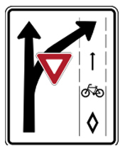 Turning Vehicles Yield to Bicycles Sign