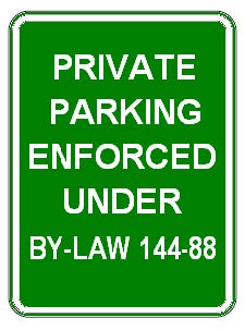 Private Parking Enforced By-Law Sign