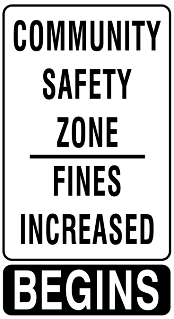 Community Safety Zone road sign