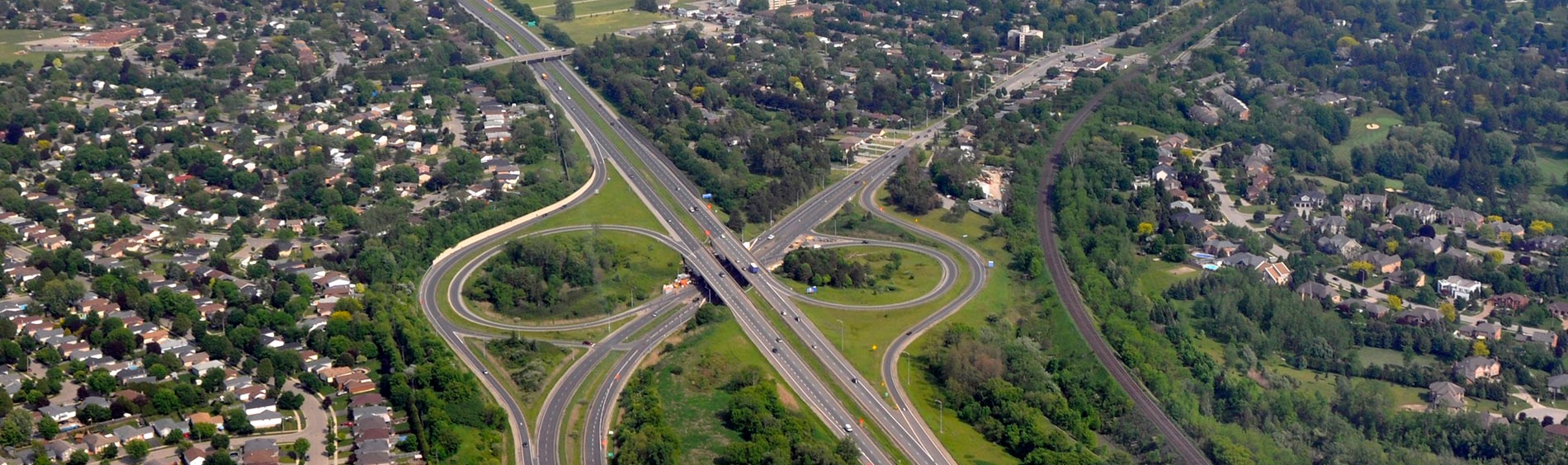 overhead view of city