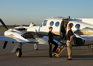 Getting into a plane