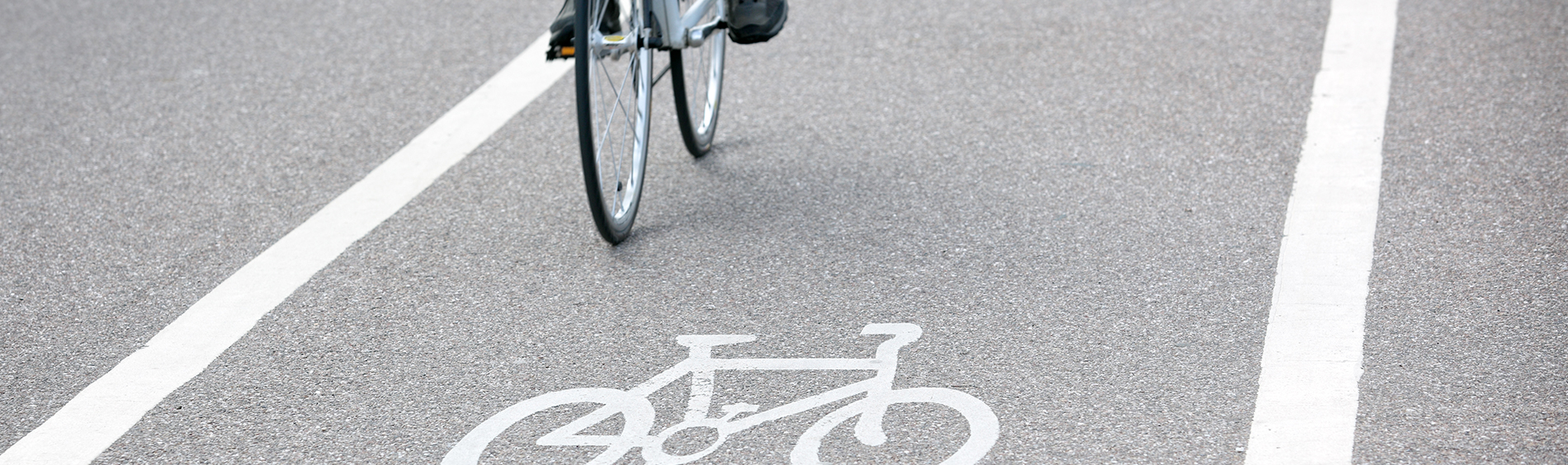 bike wheels riding in a bike lane