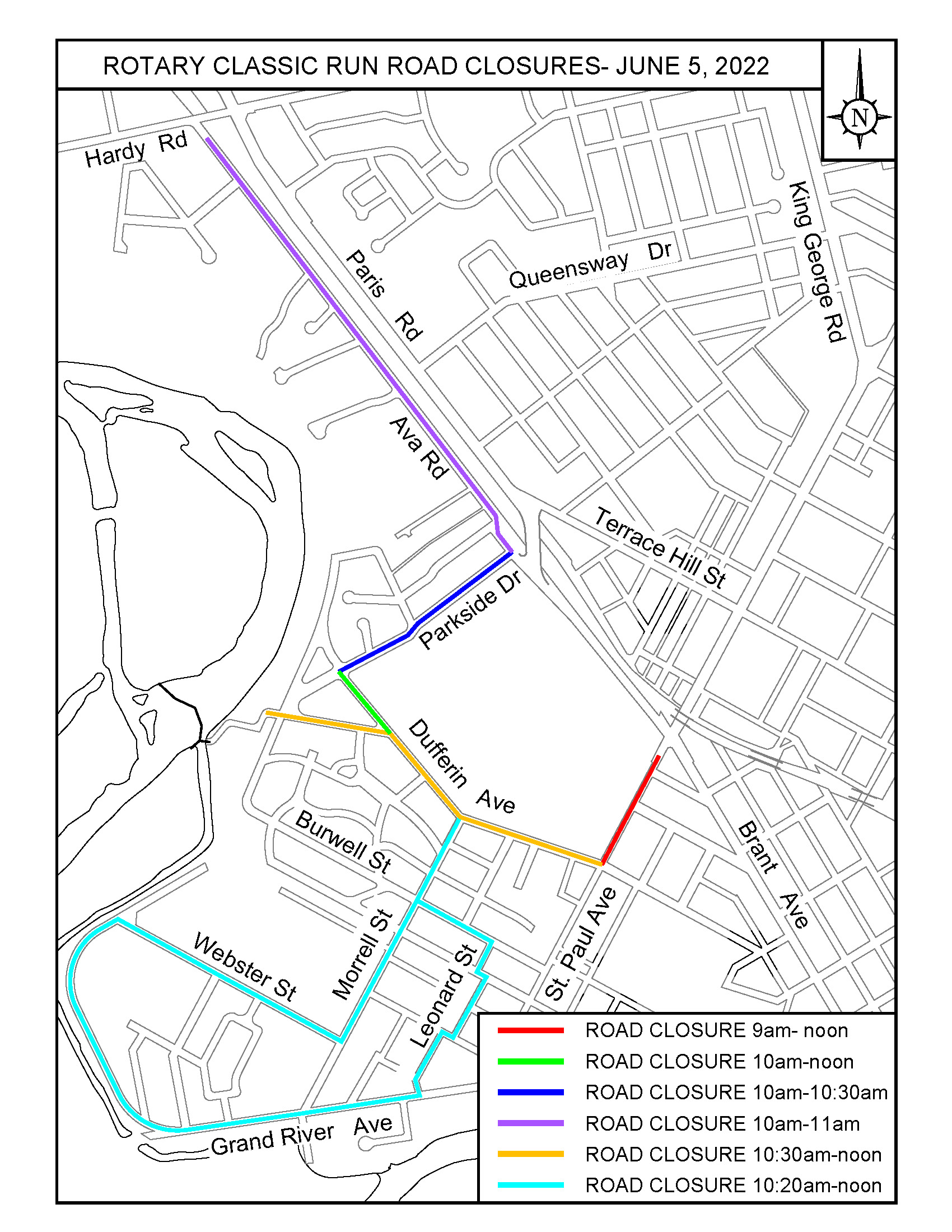 Map of street closures