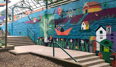 The Community Peace Mural in downtown Brantford