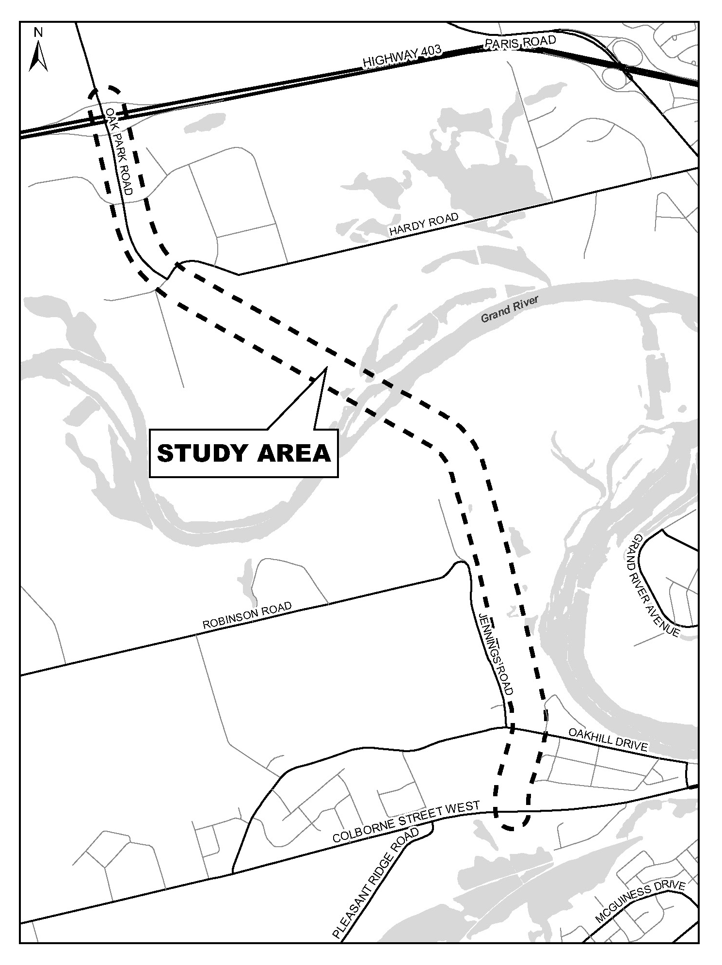 View our Oak Park Road Extension Study Area