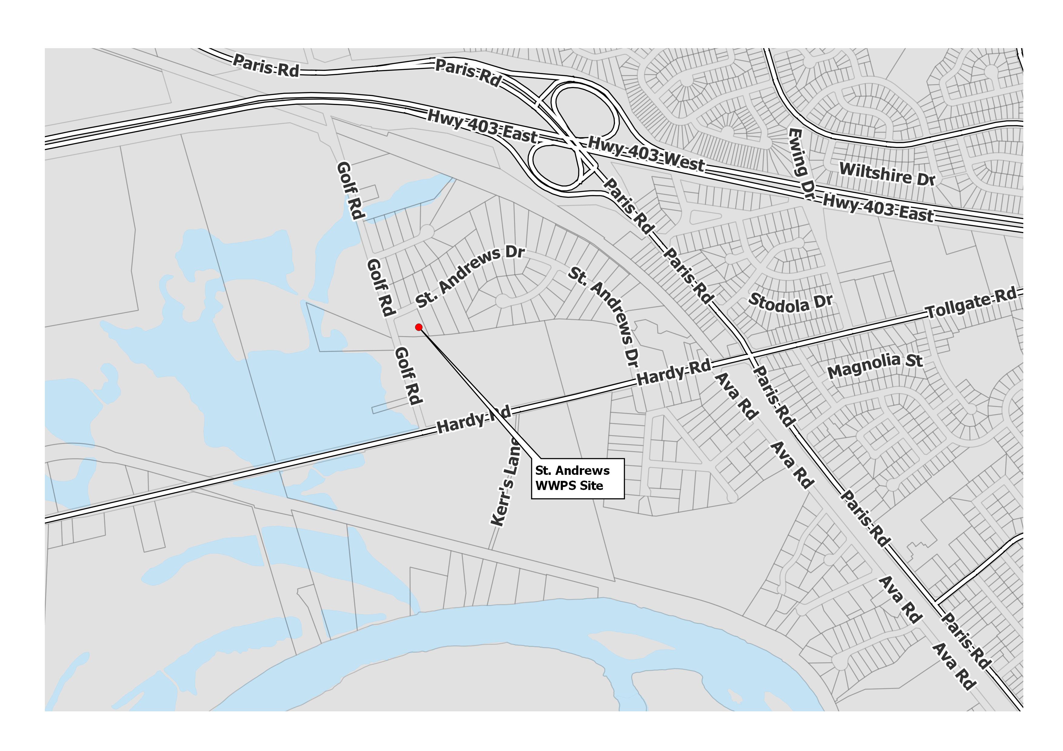 Map of the St. Andrews WWPS Project Area