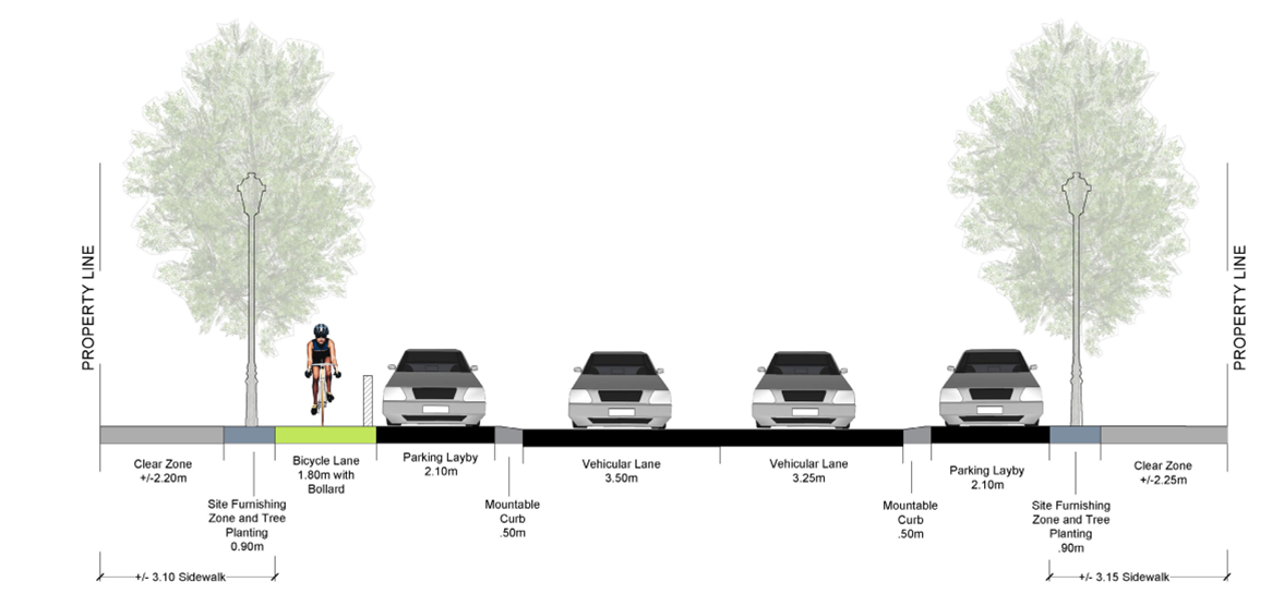 Preferred alternative street cross section