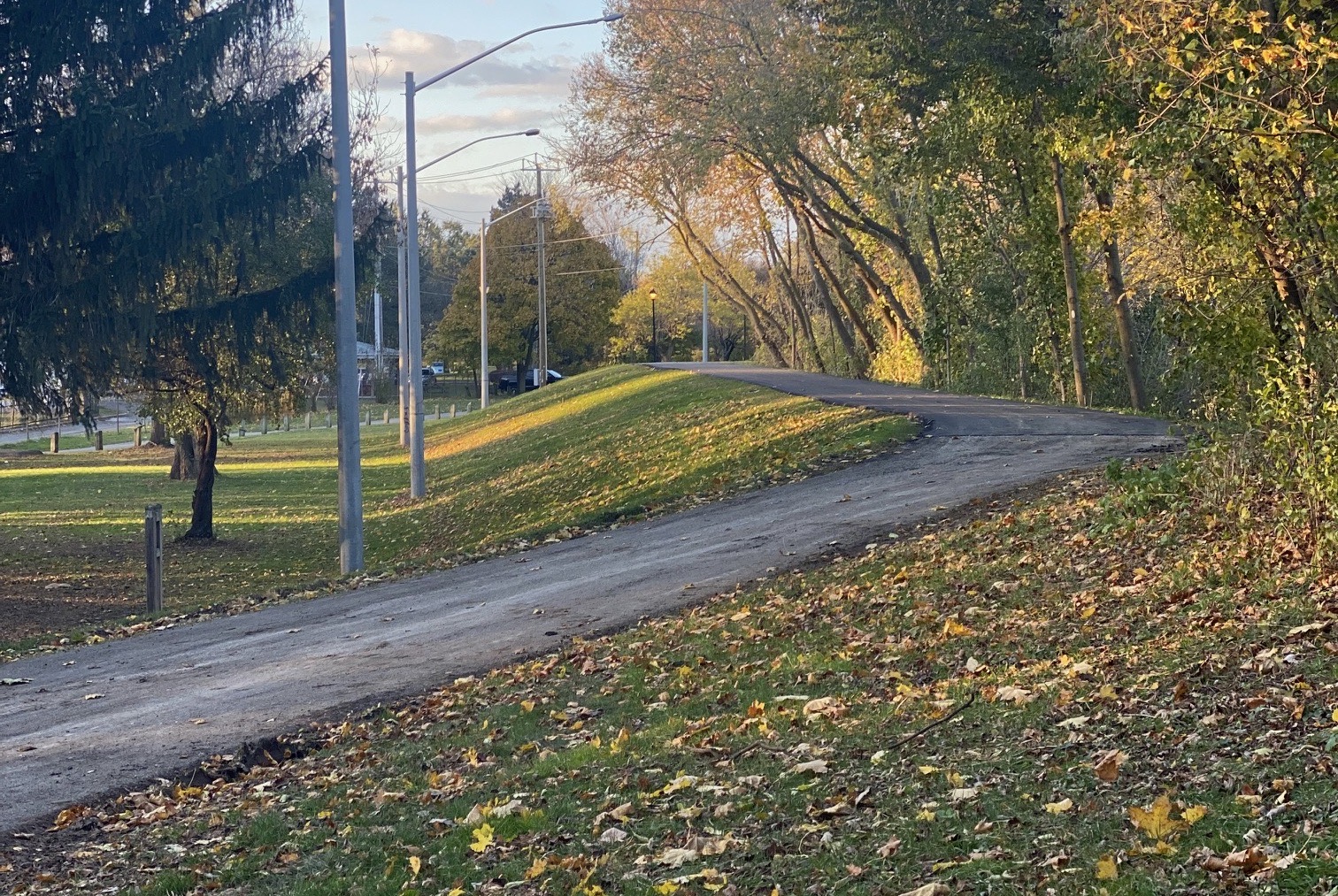 Trail behind TH&B bridge