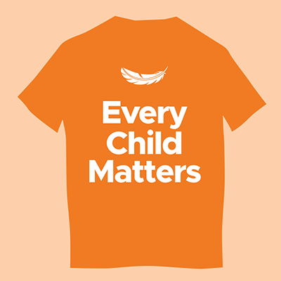 An illustration of an Every Child Matters T-shirt