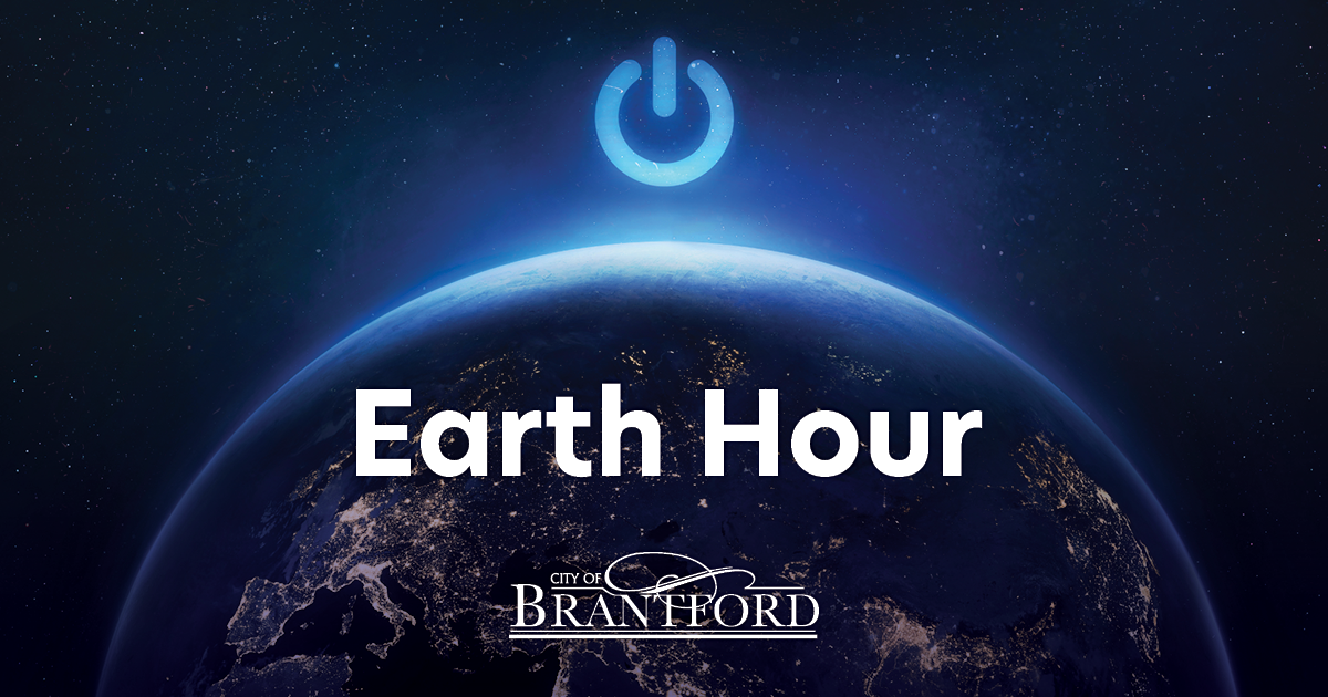 Earth Hour text on globe