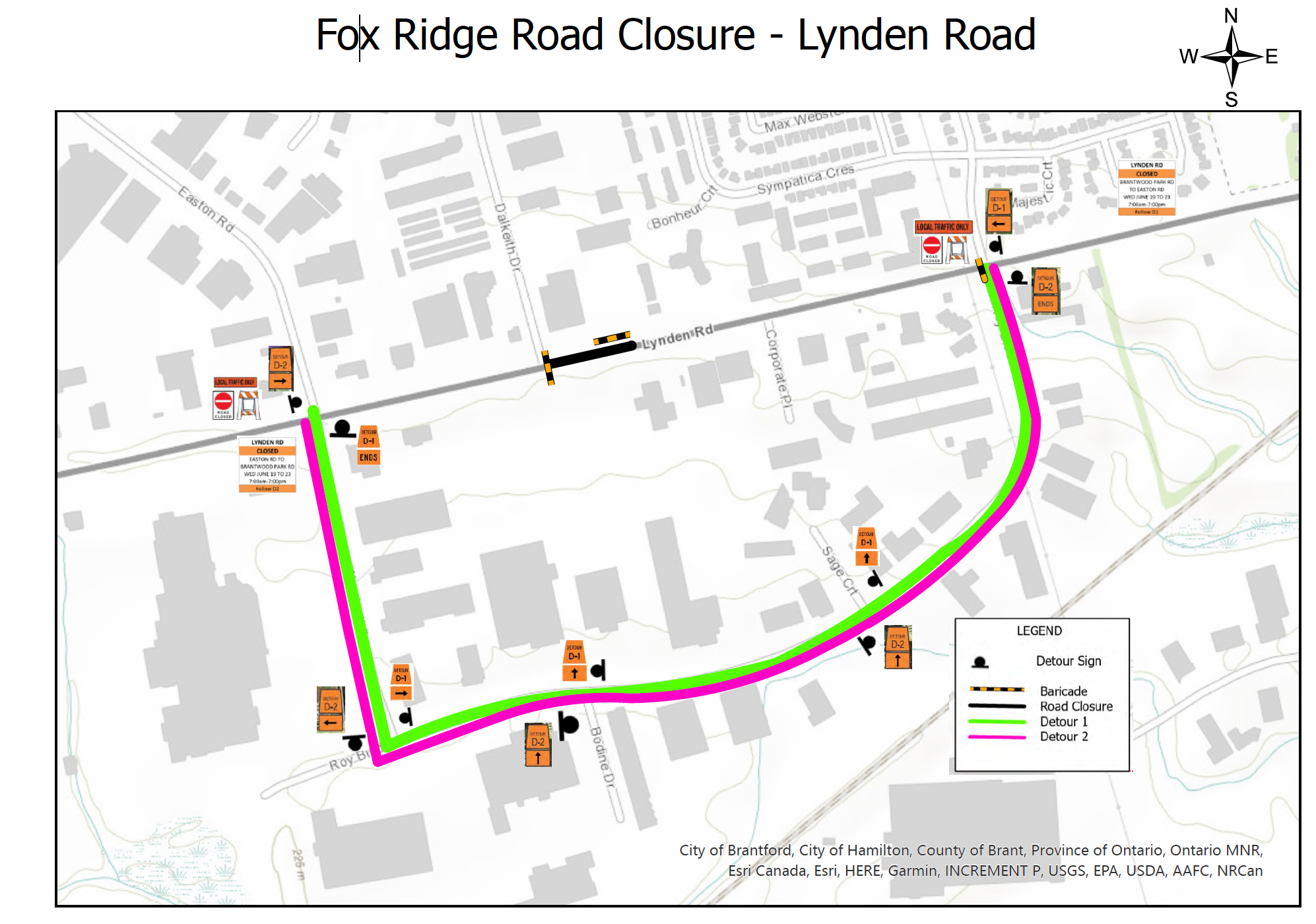 Lynden Road Detour Map