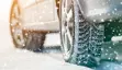 Car driving on snowy road