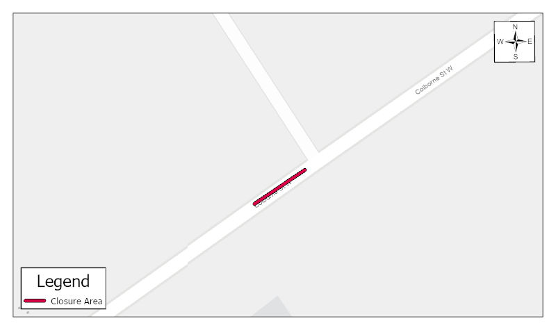 Closure at Colborne Street West and Spalding Drive