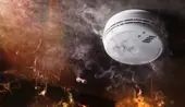 smoke detector with smoke during fire